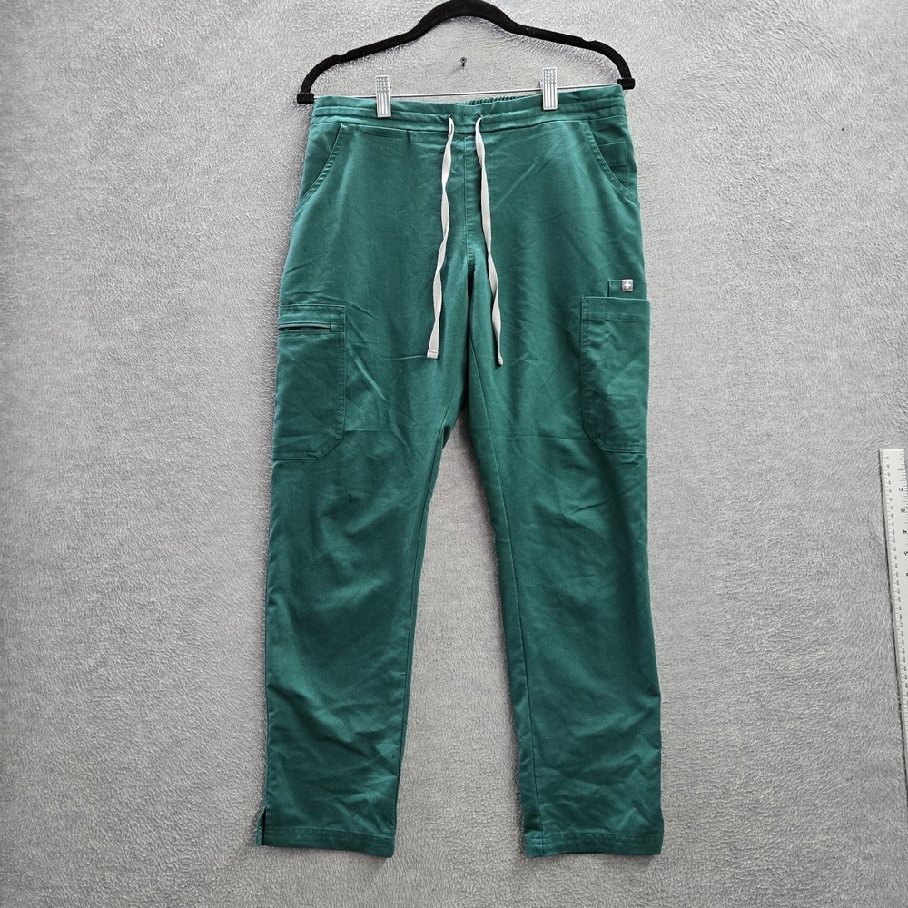 FIGS Women Scrub Pants SMALL Green Cargo PO#1700 27" Inseam READ